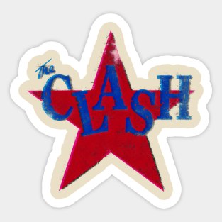 the clash distressed star graphic Sticker